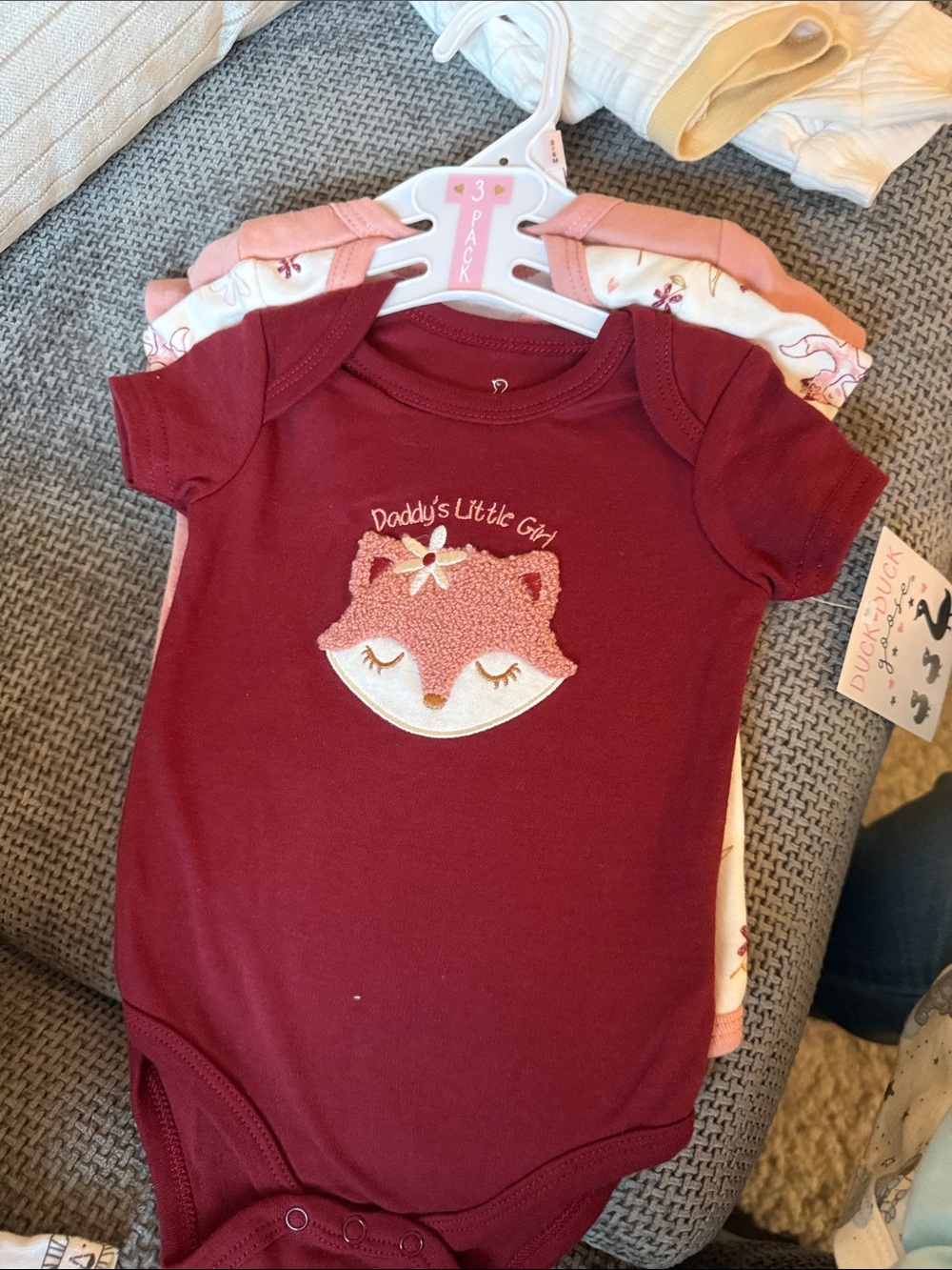 Daddy's Little Girl Maroon Fox Bodysuit - Girls One-Piece